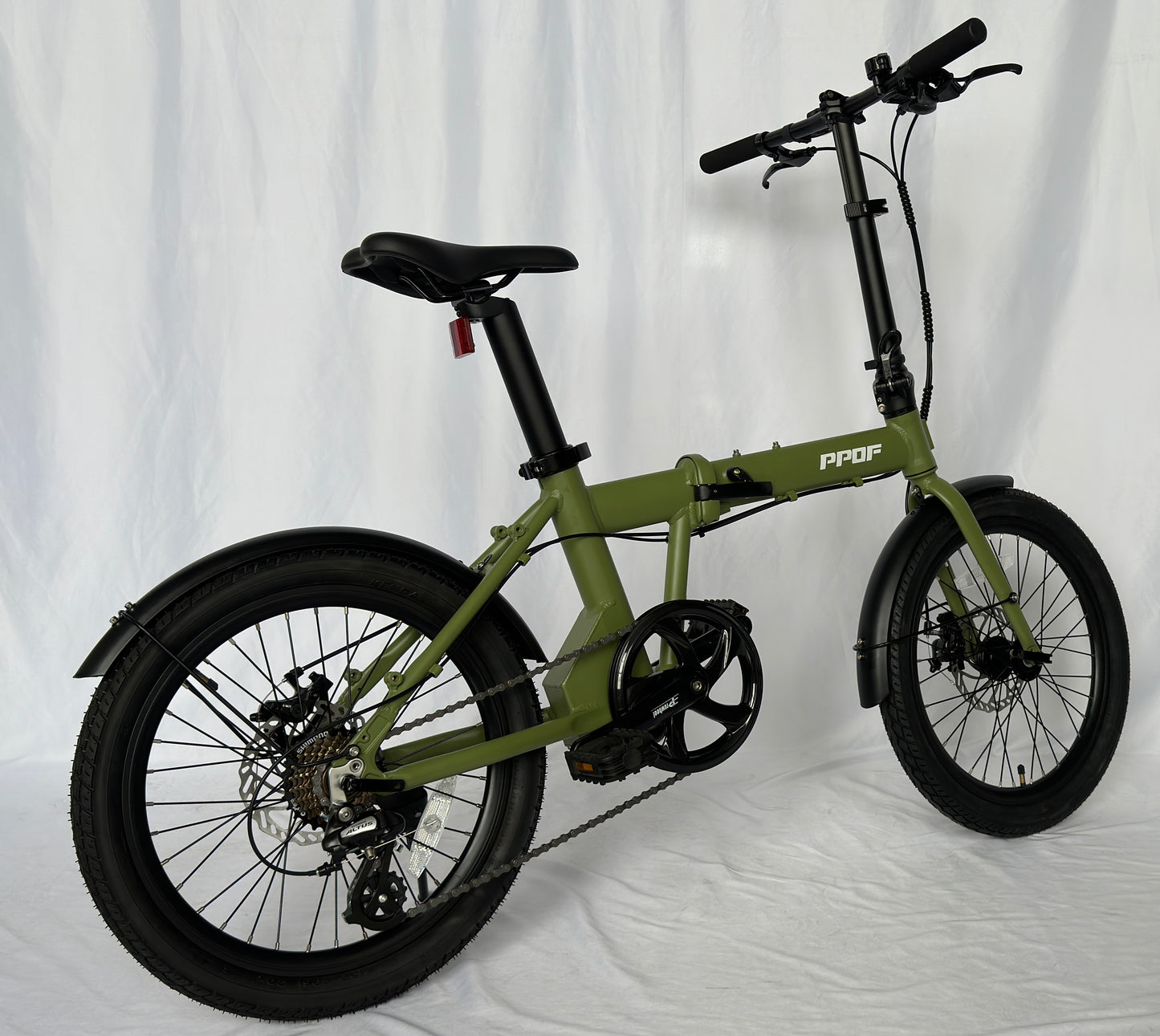 X-PPOF folding cycle with disc brakes for superior road control and urban commute.
