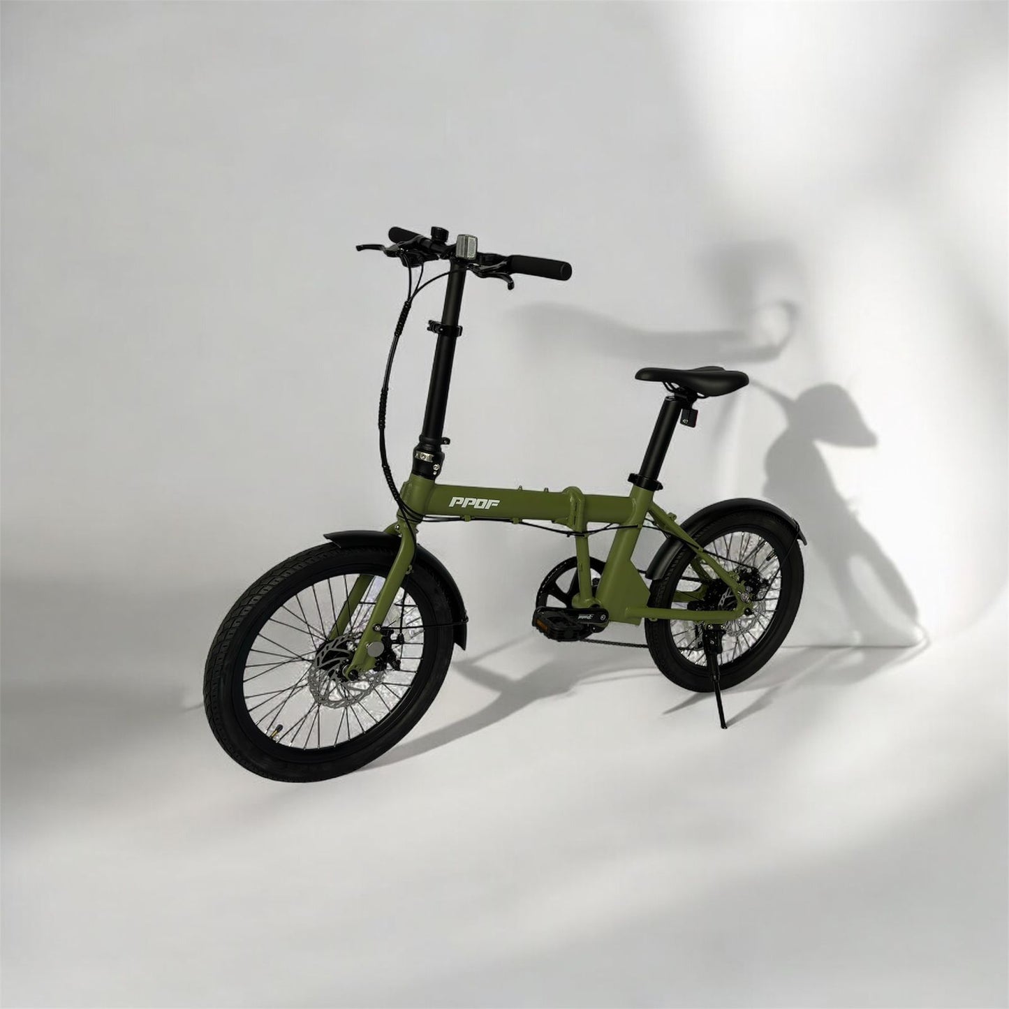 X-PPOF folding cycle with disc brakes for superior road control and urban commute.