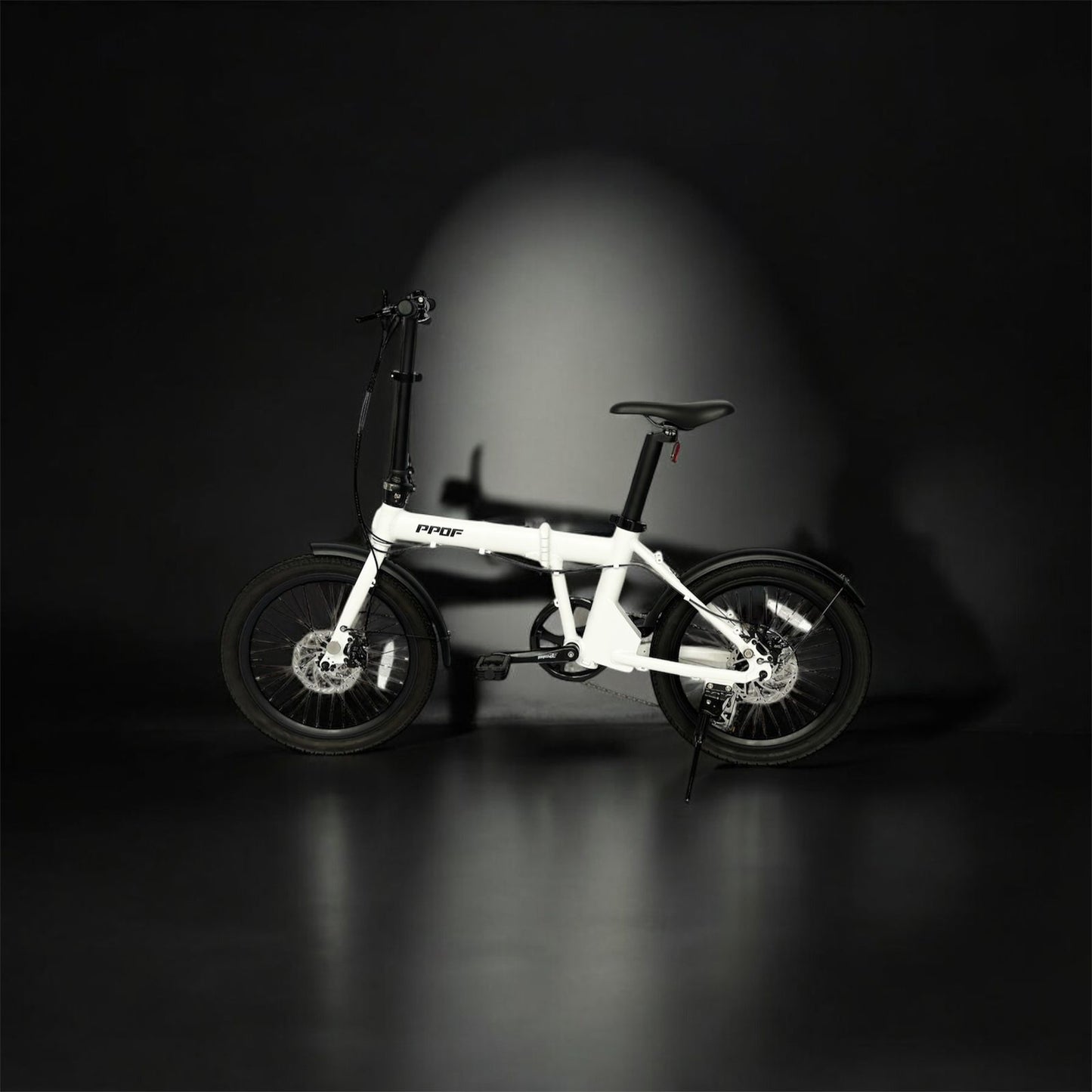 WHITE X-PPOF Foldable Cycle with durable frame and enhanced stability through Disc brakes